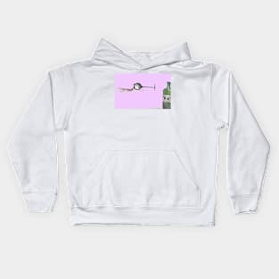 cry over spilled wine pink Kids Hoodie